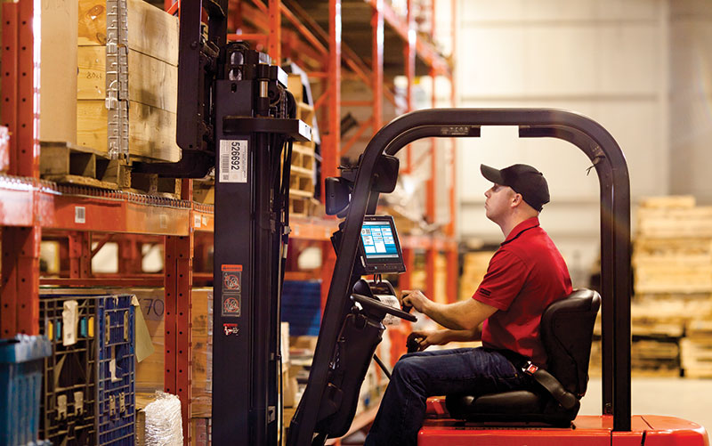 Lift truck drivers need key information delivered right to screens on their vehicle to help a conventional warehouse keep pace with customer demands.