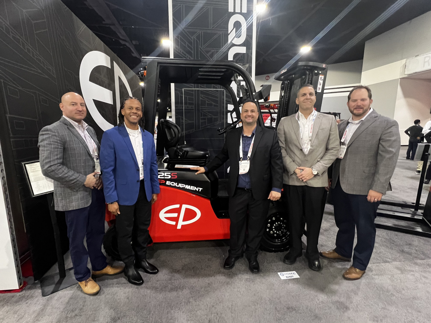 The EP North America team is showcasing the company's 4-Wheel Pneumatic Forklift at Modex.
