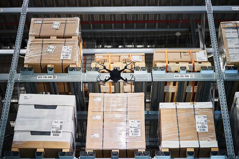 Autonomous inventory drones can eliminate manual scans for inventory counts, and the software can highlight discrepancies with WMS data and report differences back to the WMS.