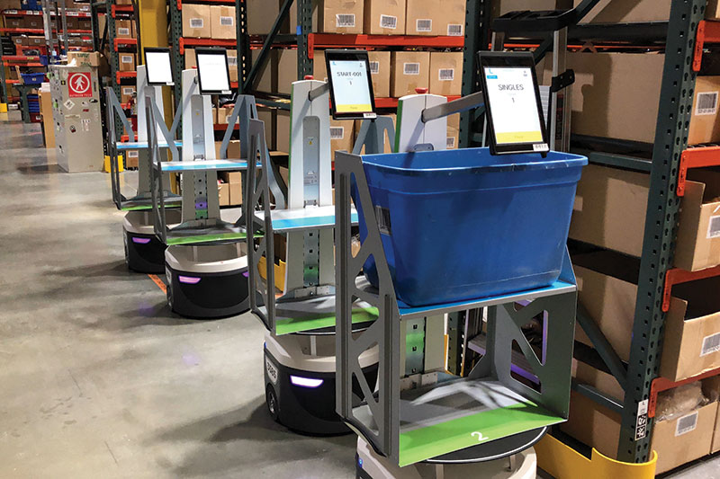 Most assistive-pick AMRs need to integrate with a WMS or other management system to receive order data, though the AMR vendor’s software is used to manage the fleet and provide some metrics.