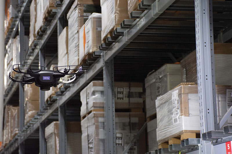 Self-flying drones that can read bar code data on stored pallets can increase inventory accuracy and also improve productivity by cutting out time wasted searching for misplaced pallets or manually conducting cycle counts.
