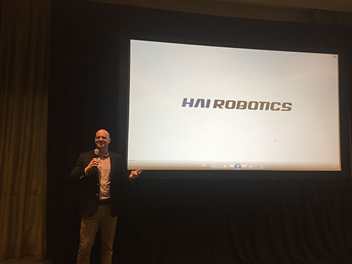 At a press conference on Monday, Brian Reinhart, VP of sales, discussed HAI Robotics’ growing presence in the United States.